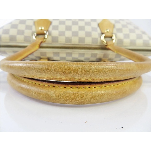 Louis Vuitton White and Tan Checkered Tote - Picture 9 of 16